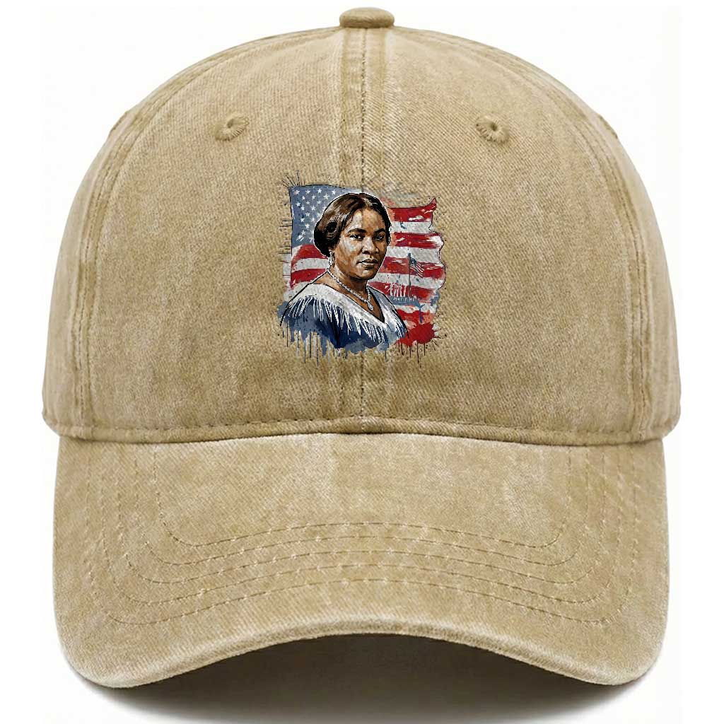 Madam CJ Walker Patriotic Washed Cotton Baseball Cap Strong Black Woman Leader