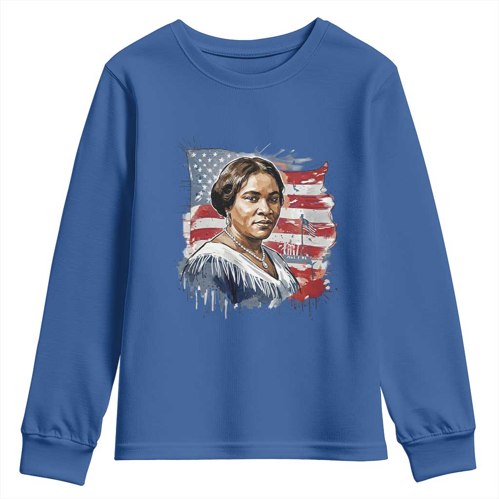 Madam CJ Walker Patriotic Youth Sweatshirt Strong Black Woman Leader - Wonder Print Shop