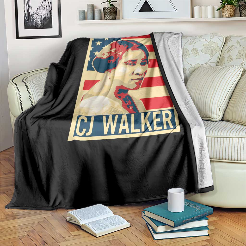 Madam CJ Walker Patriotic Throw Blanket Black History Month Gift - Wonder Print Shop