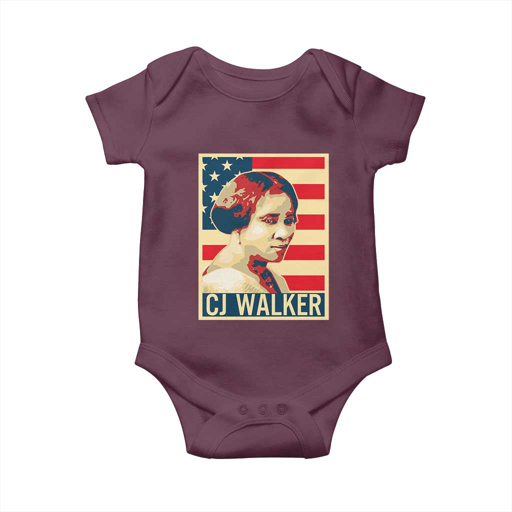 Madam CJ Walker Patriotic Baby Onesie Black History Month Gift - Wonder Print Shop