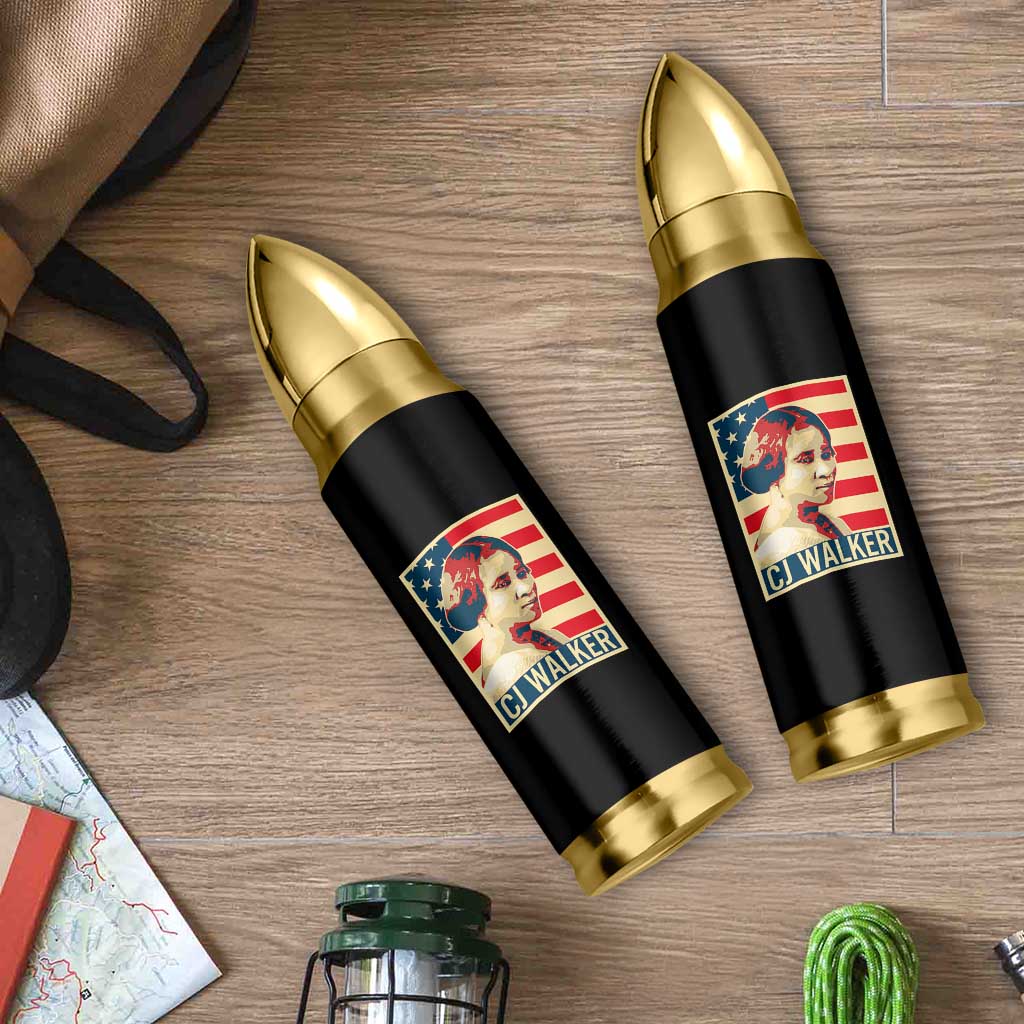 Madam CJ Walker Patriotic Bullet Tumbler Black History Month Gift - Wonder Print Shop