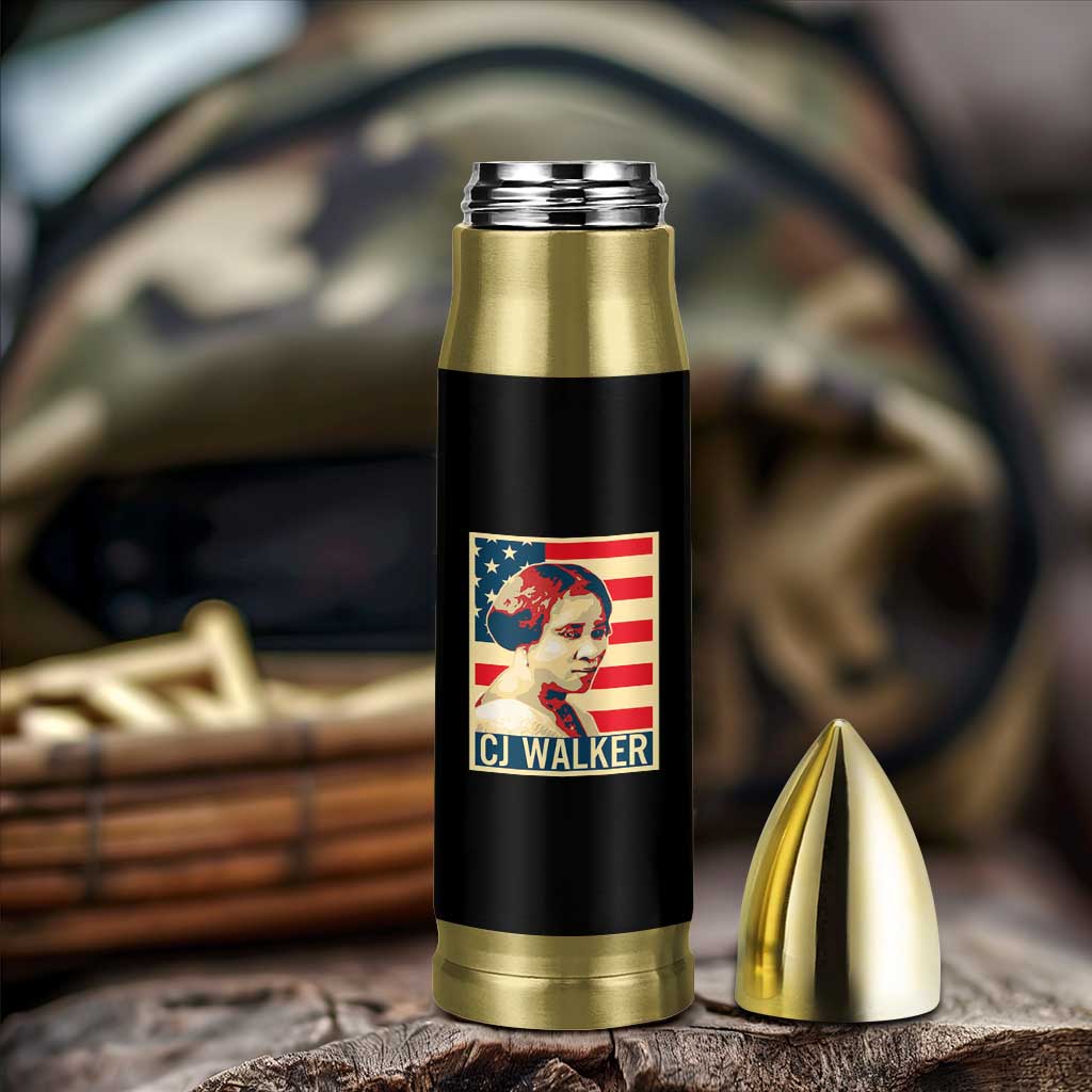 Madam CJ Walker Patriotic Bullet Tumbler Black History Month Gift - Wonder Print Shop