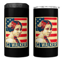Madam CJ Walker Patriotic 4 in 1 Can Cooler Tumbler Black History Month Gift - Wonder Print Shop
