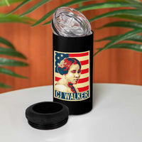 Madam CJ Walker Patriotic 4 in 1 Can Cooler Tumbler Black History Month Gift - Wonder Print Shop
