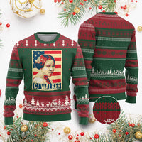 Madam CJ Walker Patriotic Ugly Christmas Sweater Black History Month Gift - Wonder Print Shop