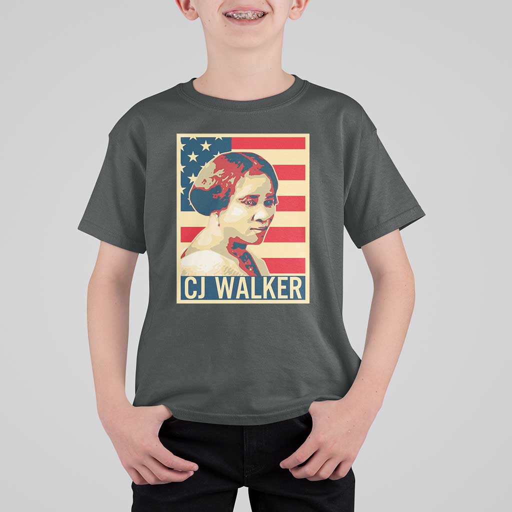 Madam CJ Walker Patriotic T Shirt For Kid Black History Month Gift - Wonder Print Shop