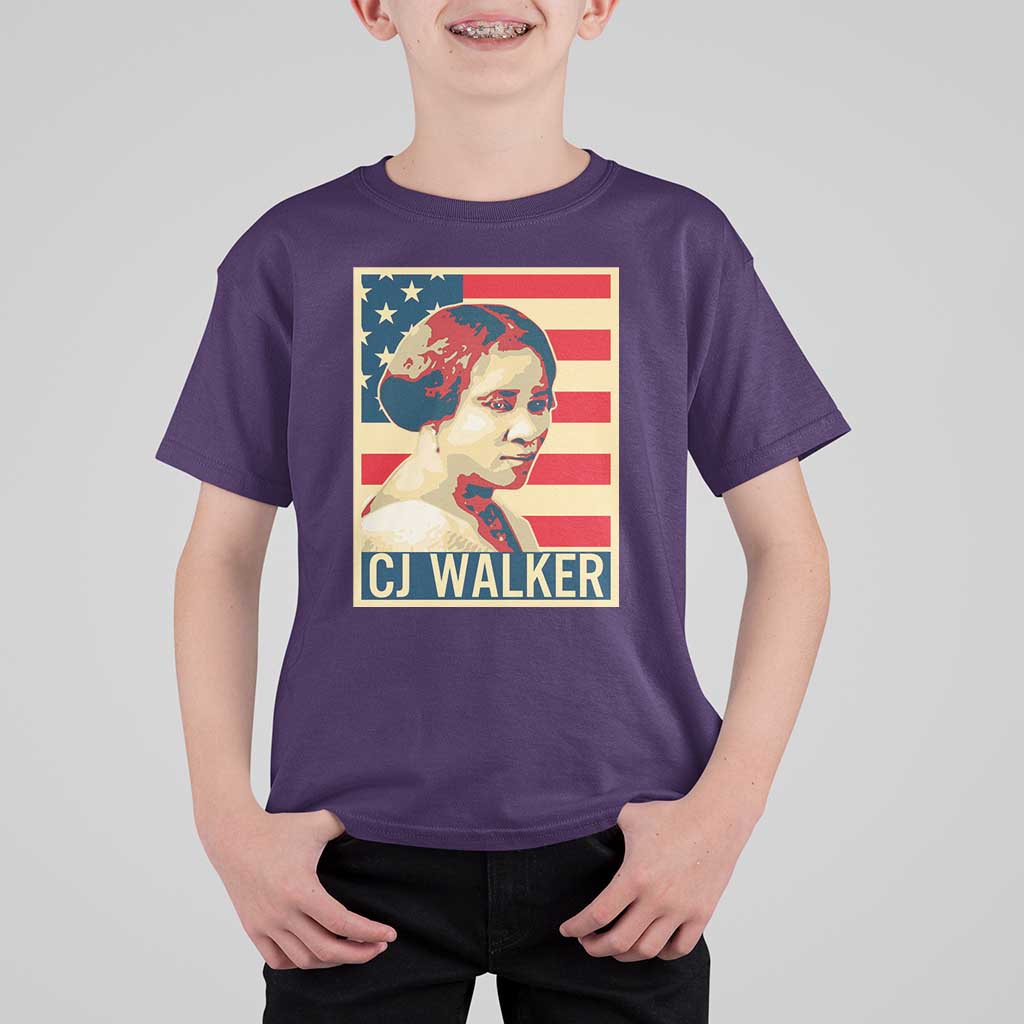 Madam CJ Walker Patriotic T Shirt For Kid Black History Month Gift - Wonder Print Shop