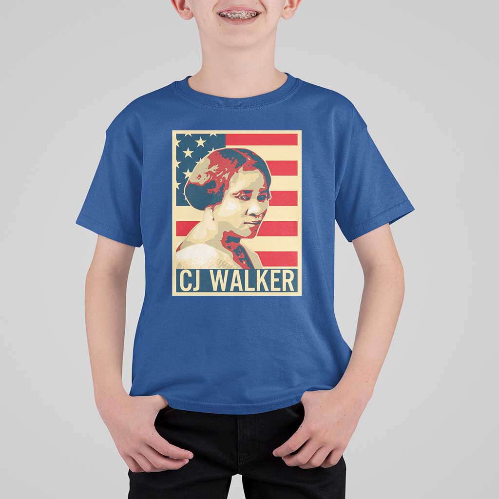 Madam CJ Walker Patriotic T Shirt For Kid Black History Month Gift - Wonder Print Shop