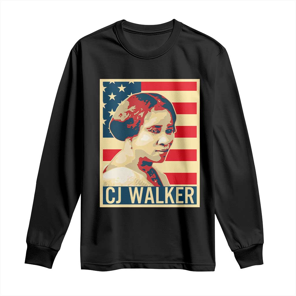 Madam CJ Walker Patriotic Long Sleeve Shirt Black History Month Gift - Wonder Print Shop