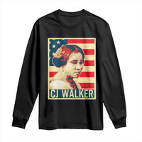 Madam CJ Walker Patriotic Long Sleeve Shirt Black History Month Gift - Wonder Print Shop