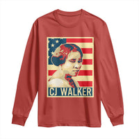 Madam CJ Walker Patriotic Long Sleeve Shirt Black History Month Gift - Wonder Print Shop