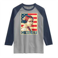 Madam CJ Walker Patriotic Raglan Shirt Black History Month Gift - Wonder Print Shop