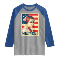 Madam CJ Walker Patriotic Raglan Shirt Black History Month Gift - Wonder Print Shop