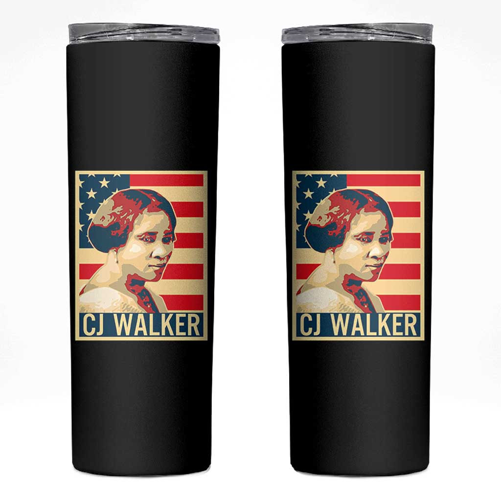 Madam CJ Walker Patriotic Skinny Tumbler Black History Month Gift - Wonder Print Shop