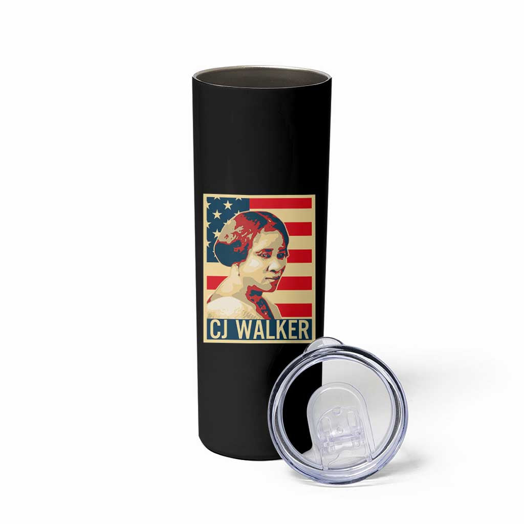 Madam CJ Walker Patriotic Skinny Tumbler Black History Month Gift - Wonder Print Shop