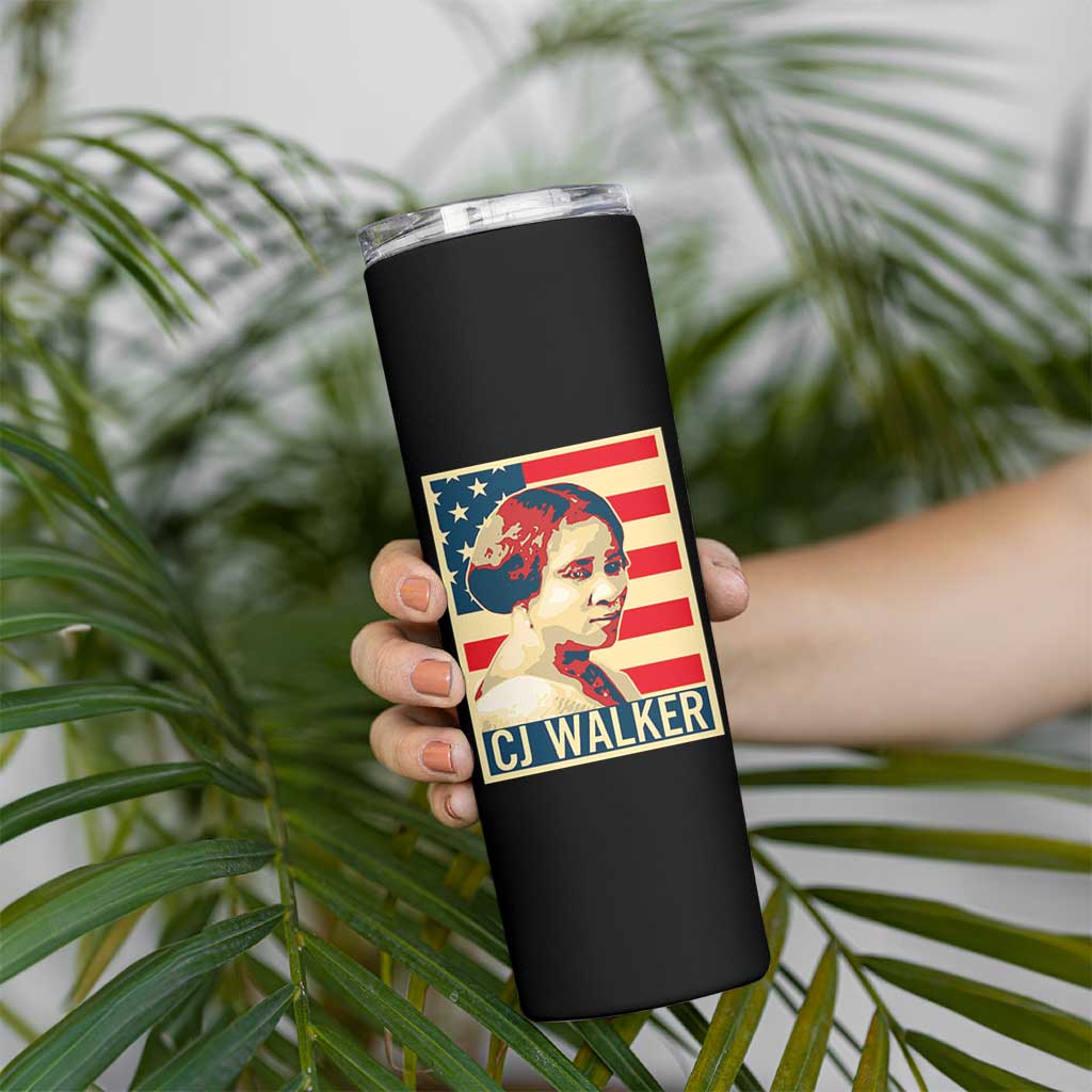 Madam CJ Walker Patriotic Skinny Tumbler Black History Month Gift - Wonder Print Shop