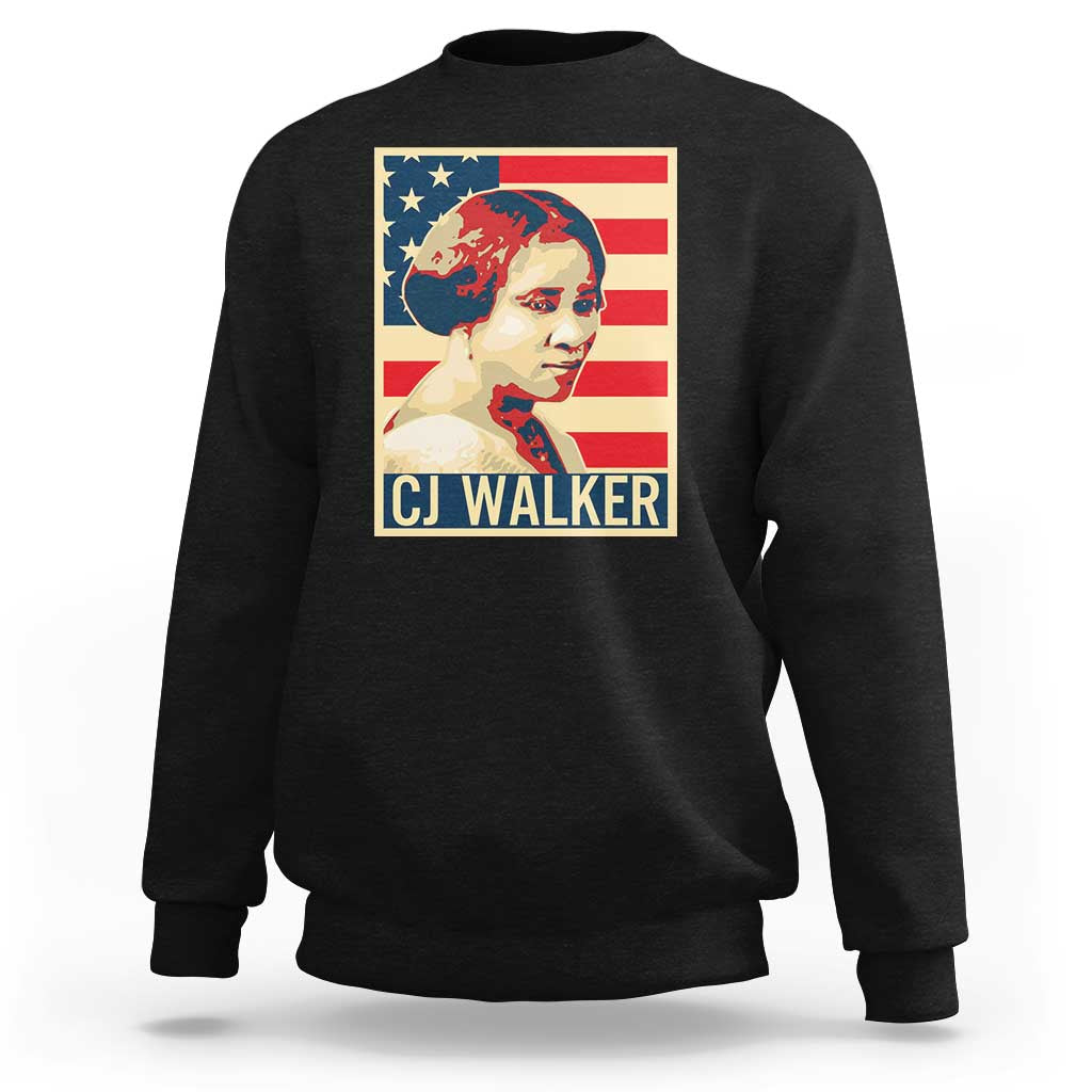 Madam CJ Walker Patriotic Sweatshirt Black History Month Gift - Wonder Print Shop