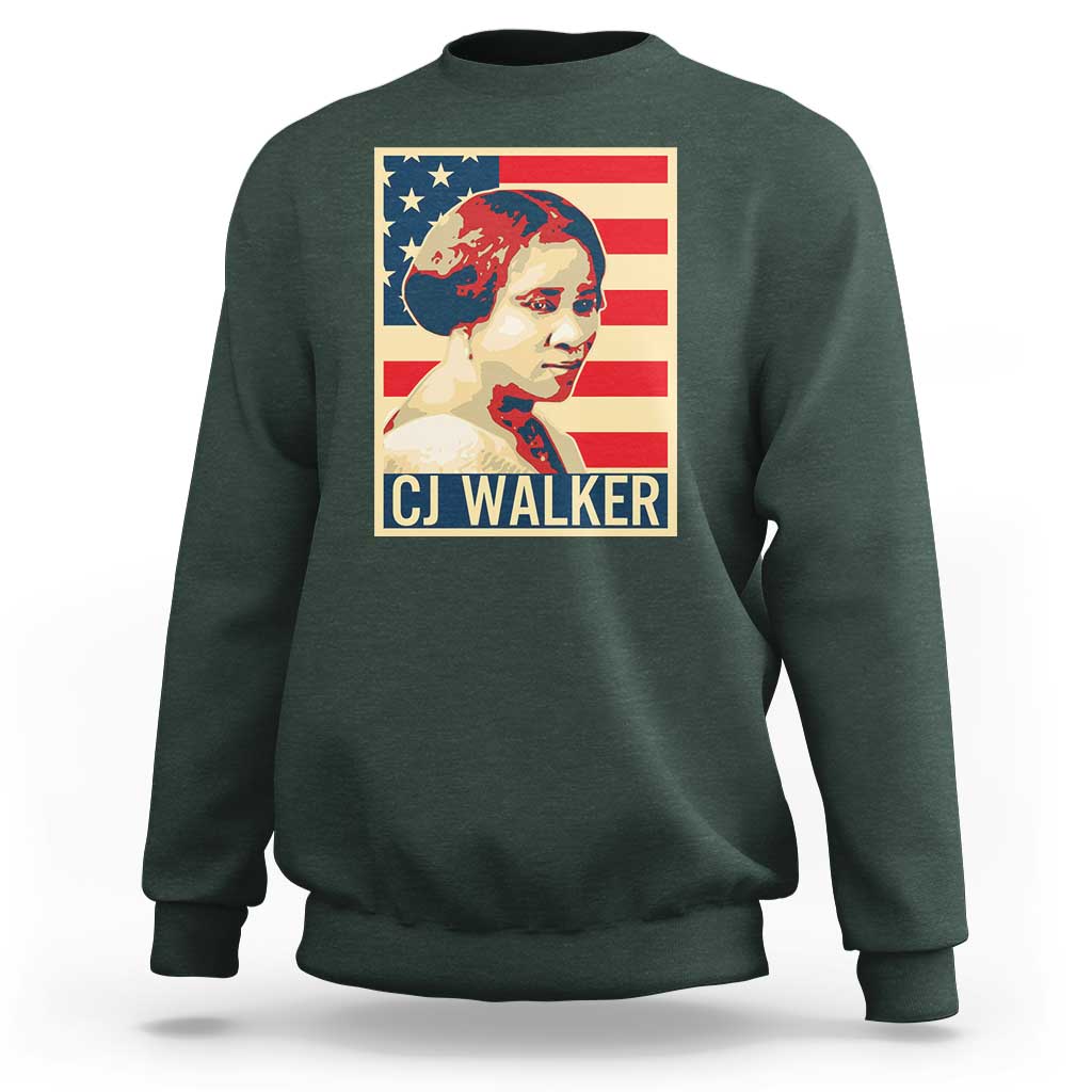 Madam CJ Walker Patriotic Sweatshirt Black History Month Gift - Wonder Print Shop