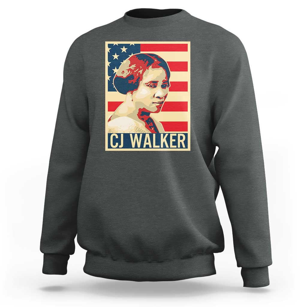Madam CJ Walker Patriotic Sweatshirt Black History Month Gift - Wonder Print Shop