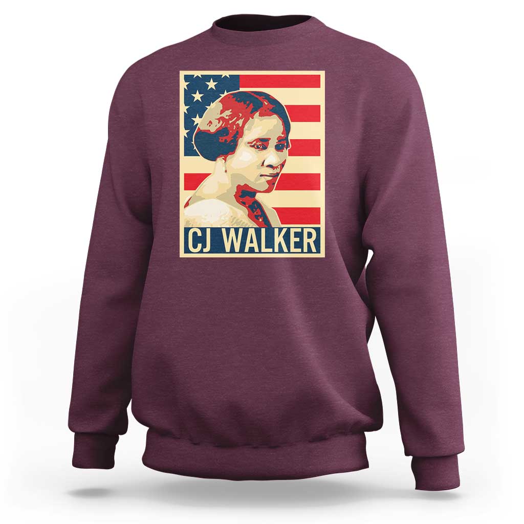 Madam CJ Walker Patriotic Sweatshirt Black History Month Gift - Wonder Print Shop