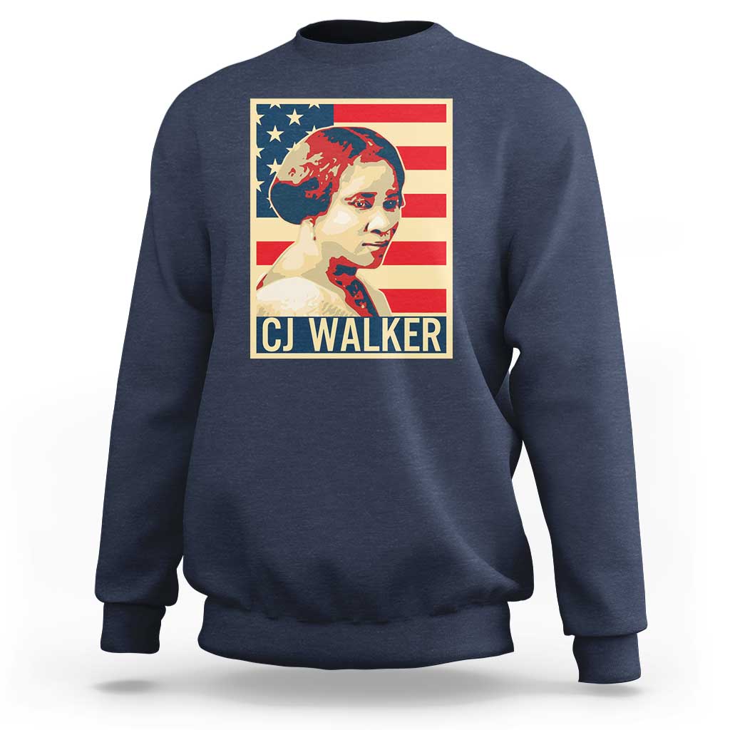 Madam CJ Walker Patriotic Sweatshirt Black History Month Gift - Wonder Print Shop