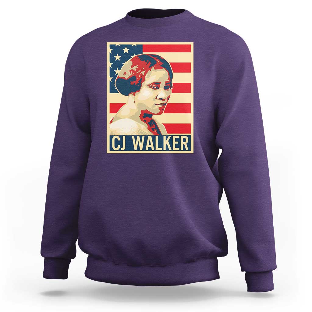 Madam CJ Walker Patriotic Sweatshirt Black History Month Gift - Wonder Print Shop