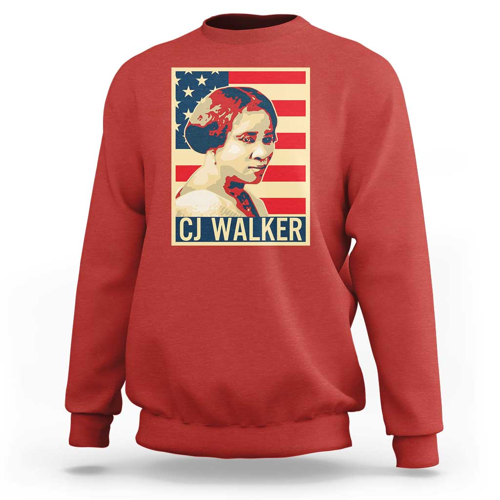 Madam CJ Walker Patriotic Sweatshirt Black History Month Gift - Wonder Print Shop