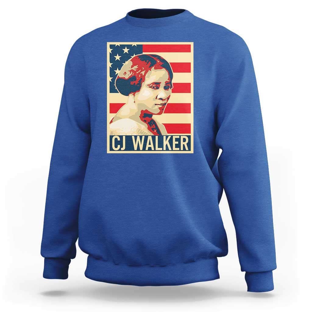 Madam CJ Walker Patriotic Sweatshirt Black History Month Gift - Wonder Print Shop