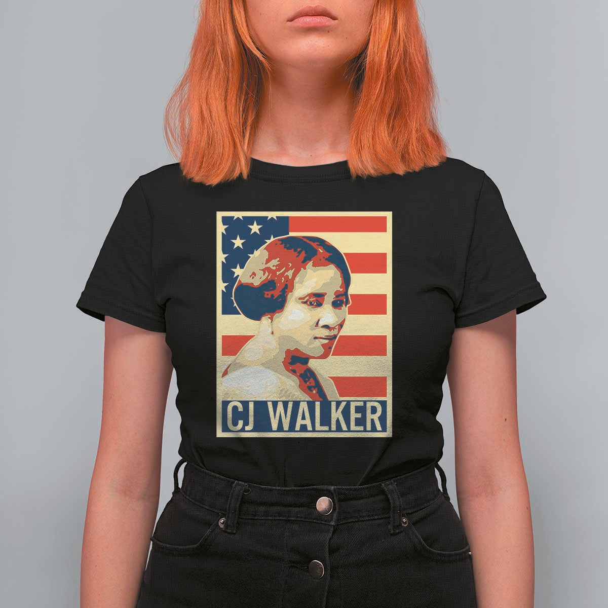 Madam CJ Walker Patriotic T Shirt For Women Black History Month Gift - Wonder Print Shop