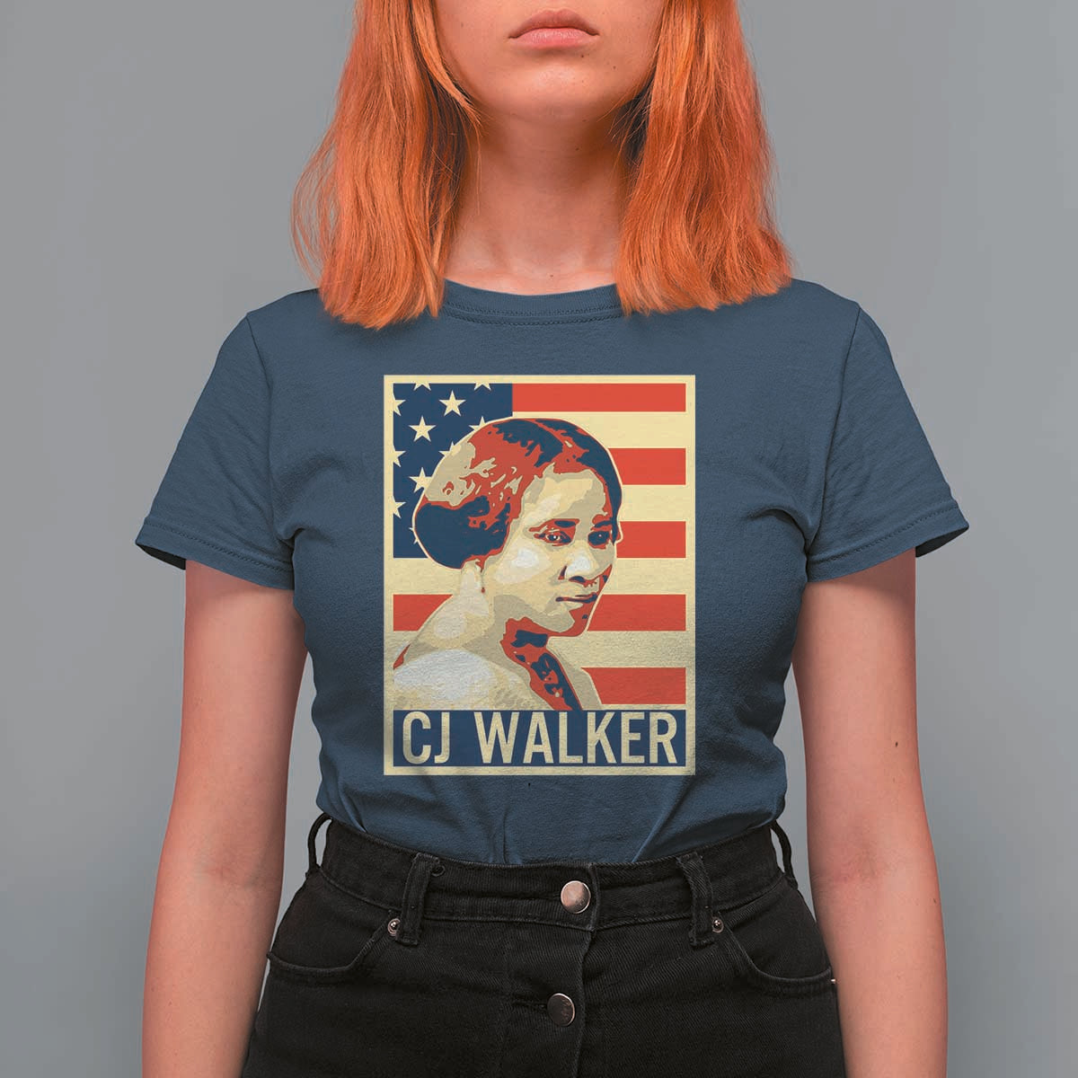 Madam CJ Walker Patriotic T Shirt For Women Black History Month Gift - Wonder Print Shop