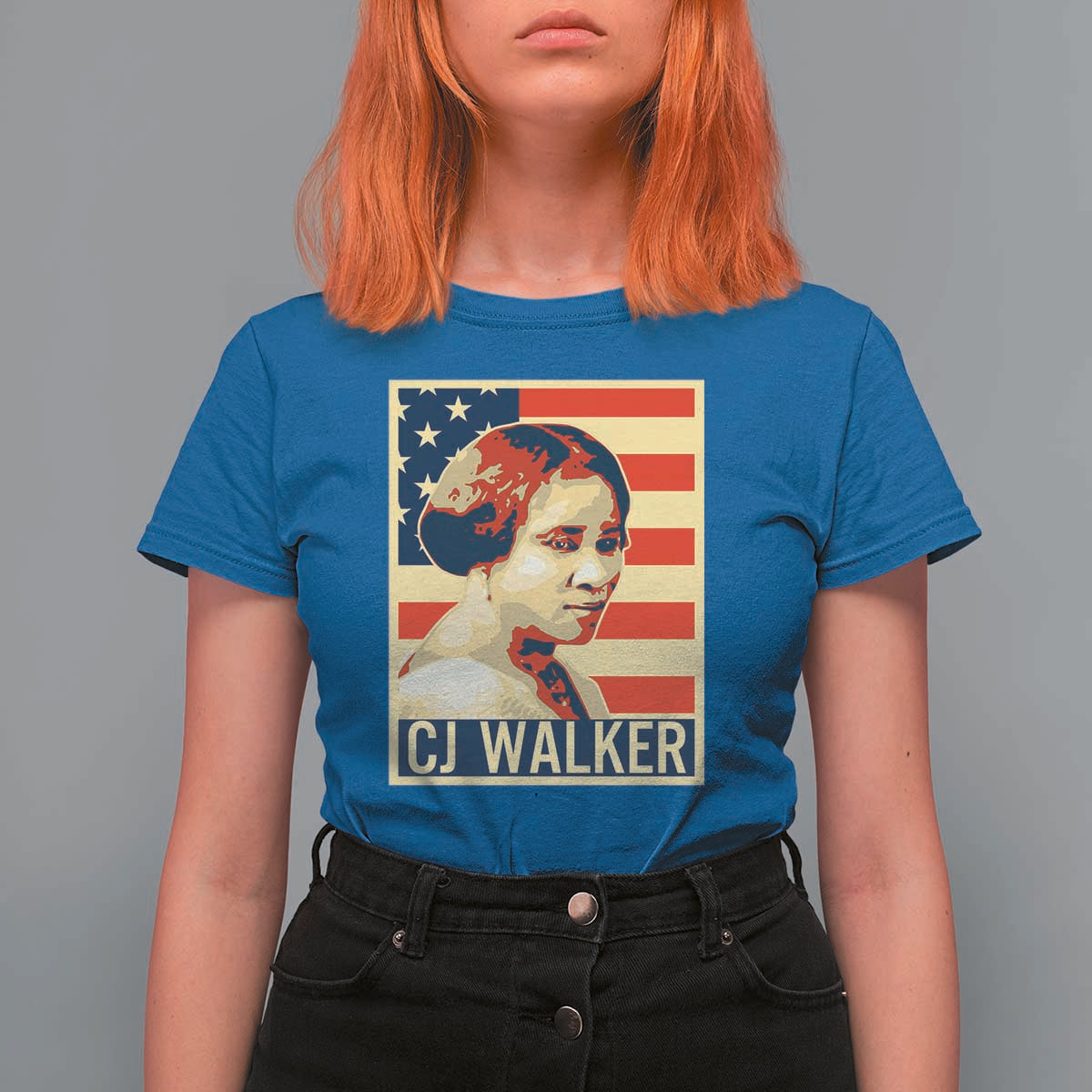 Madam CJ Walker Patriotic T Shirt For Women Black History Month Gift - Wonder Print Shop