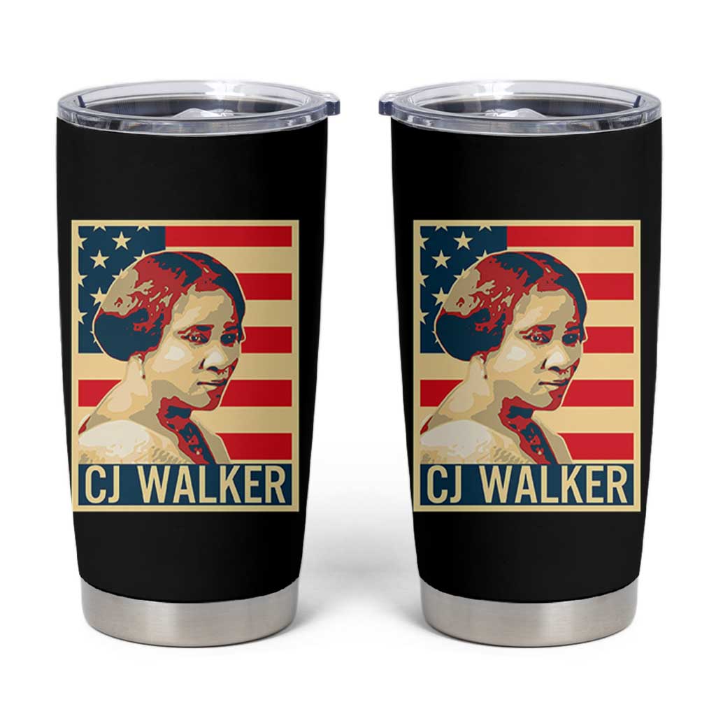 Madam CJ Walker Patriotic Tumbler Cup Black History Month Gift - Wonder Print Shop