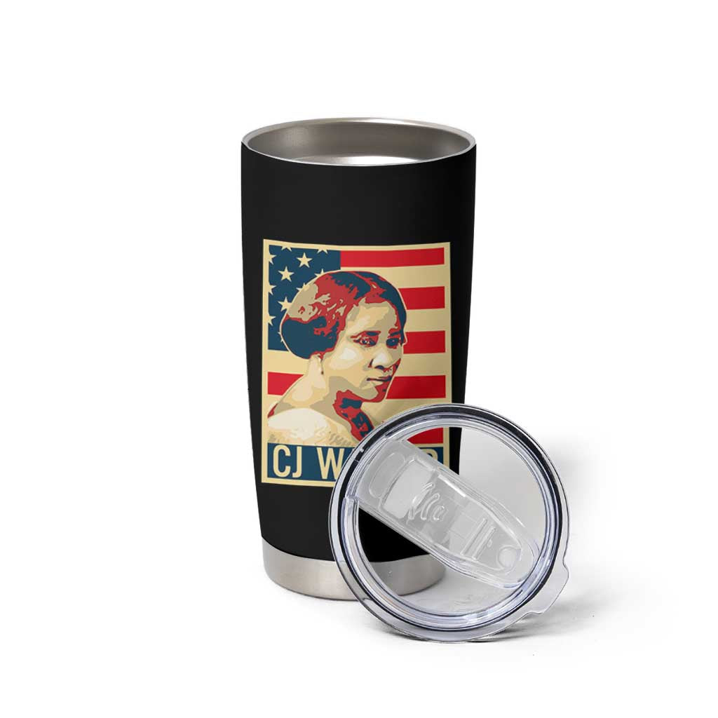 Madam CJ Walker Patriotic Tumbler Cup Black History Month Gift - Wonder Print Shop