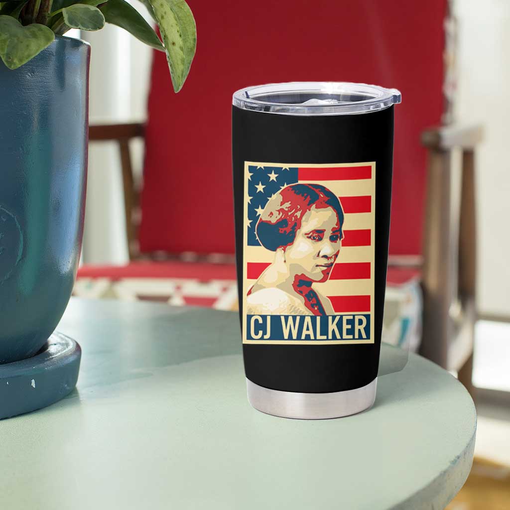 Madam CJ Walker Patriotic Tumbler Cup Black History Month Gift - Wonder Print Shop