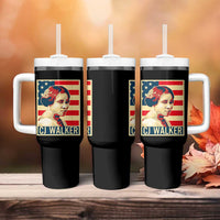 Madam CJ Walker Patriotic Tumbler With Handle Black History Month Gift - Wonder Print Shop