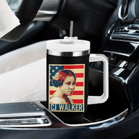 Madam CJ Walker Patriotic Tumbler With Handle Black History Month Gift - Wonder Print Shop