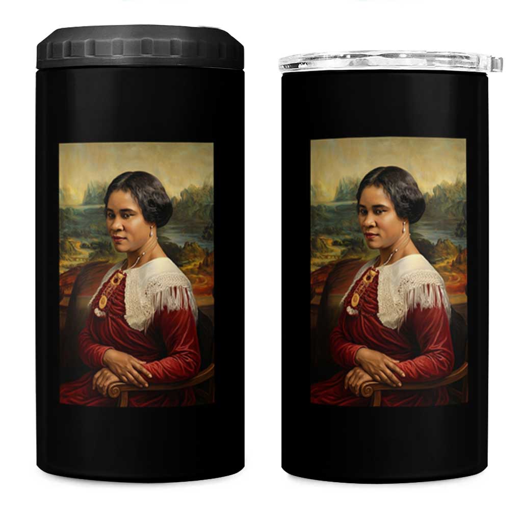 Madam CJ Walker Mona Lisa 4 in 1 Can Cooler Tumbler Black History Month Gift - Wonder Print Shop