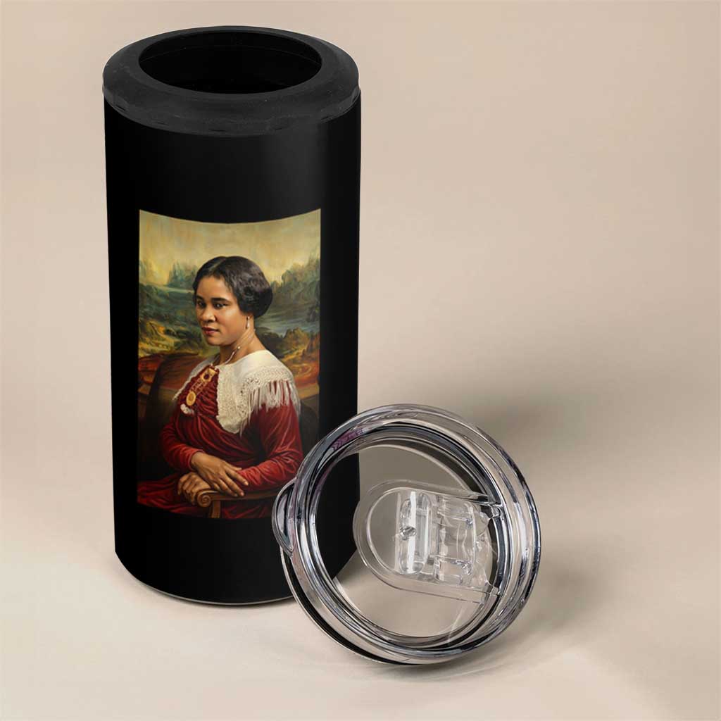 Madam CJ Walker Mona Lisa 4 in 1 Can Cooler Tumbler Black History Month Gift - Wonder Print Shop