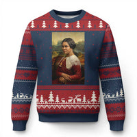 Madam CJ Walker Mona Lisa Ugly Christmas Sweater Black History Month Gift - Wonder Print Shop