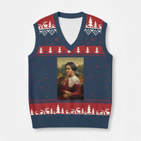 Madam CJ Walker Mona Lisa V-Neck Knit Sweater Vest Black History Month Gift - Wonder Print Shop