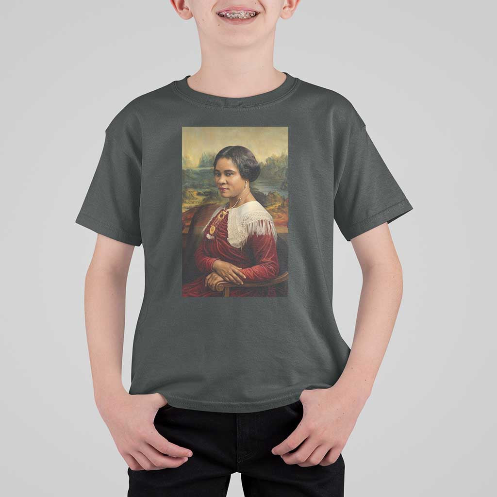Madam CJ Walker Mona Lisa T Shirt For Kid Black History Month Gift - Wonder Print Shop