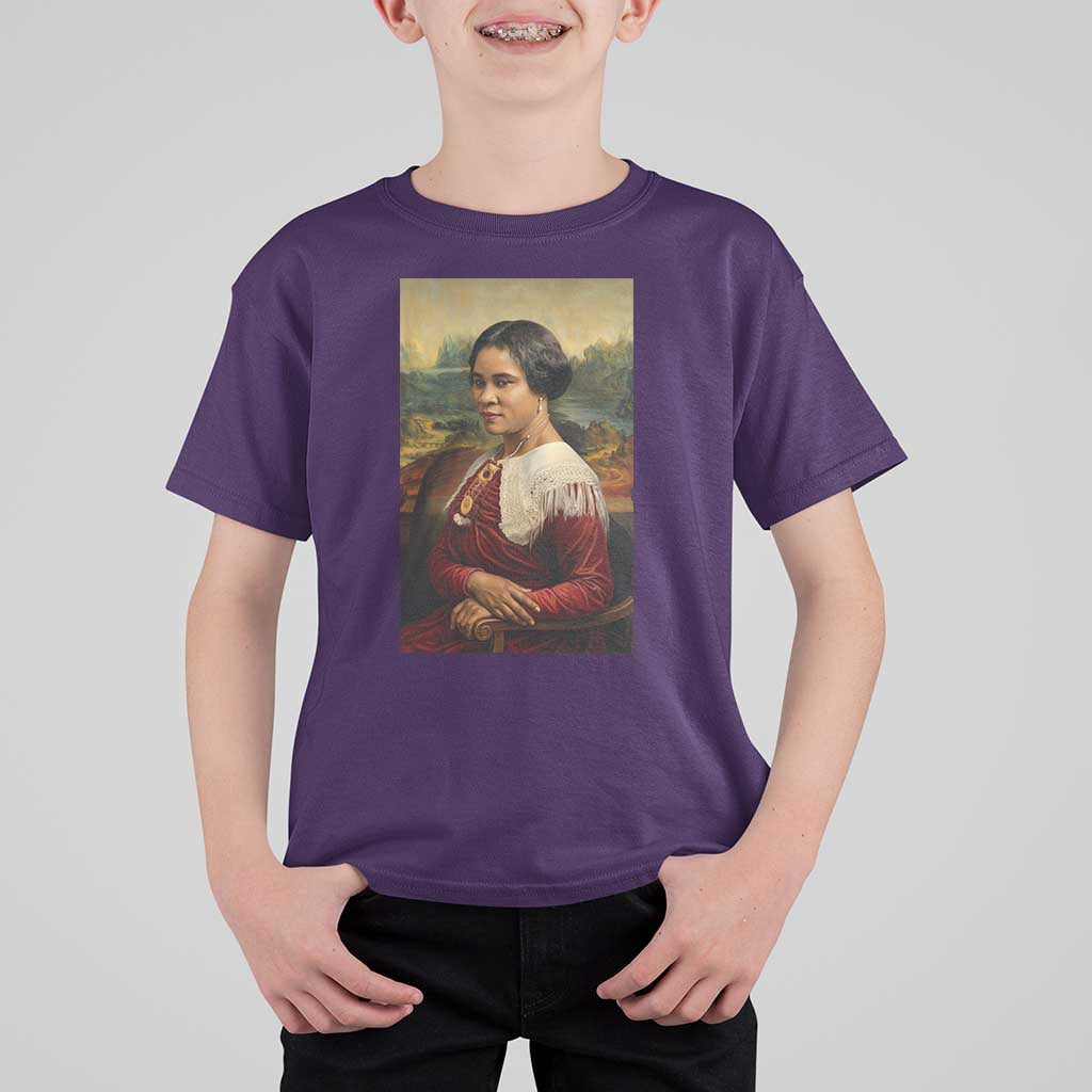 Madam CJ Walker Mona Lisa T Shirt For Kid Black History Month Gift - Wonder Print Shop