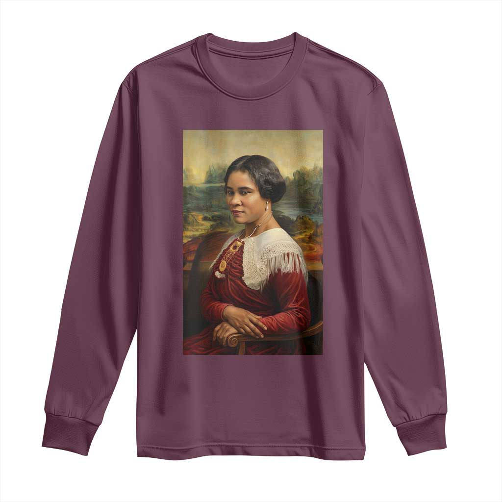 Madam CJ Walker Mona Lisa Long Sleeve Shirt Black History Month Gift - Wonder Print Shop