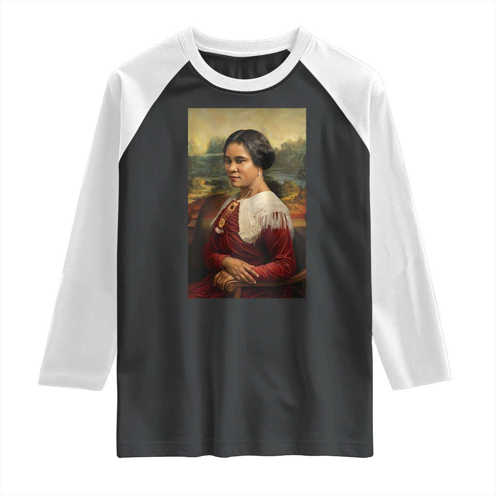 Madam CJ Walker Mona Lisa Raglan Shirt Black History Month Gift - Wonder Print Shop