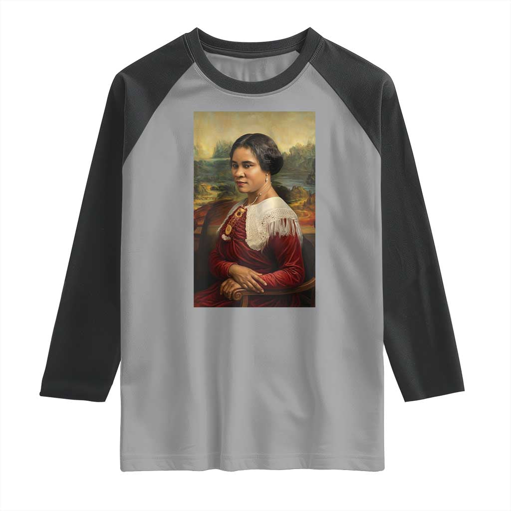 Madam CJ Walker Mona Lisa Raglan Shirt Black History Month Gift - Wonder Print Shop