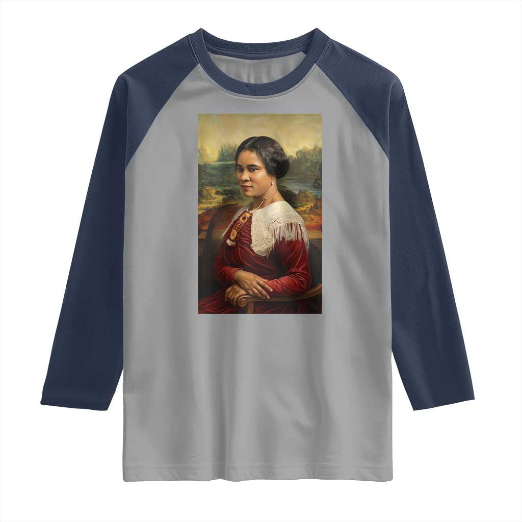 Madam CJ Walker Mona Lisa Raglan Shirt Black History Month Gift - Wonder Print Shop