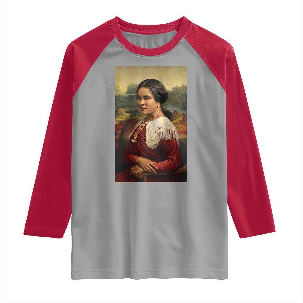 Madam CJ Walker Mona Lisa Raglan Shirt Black History Month Gift - Wonder Print Shop