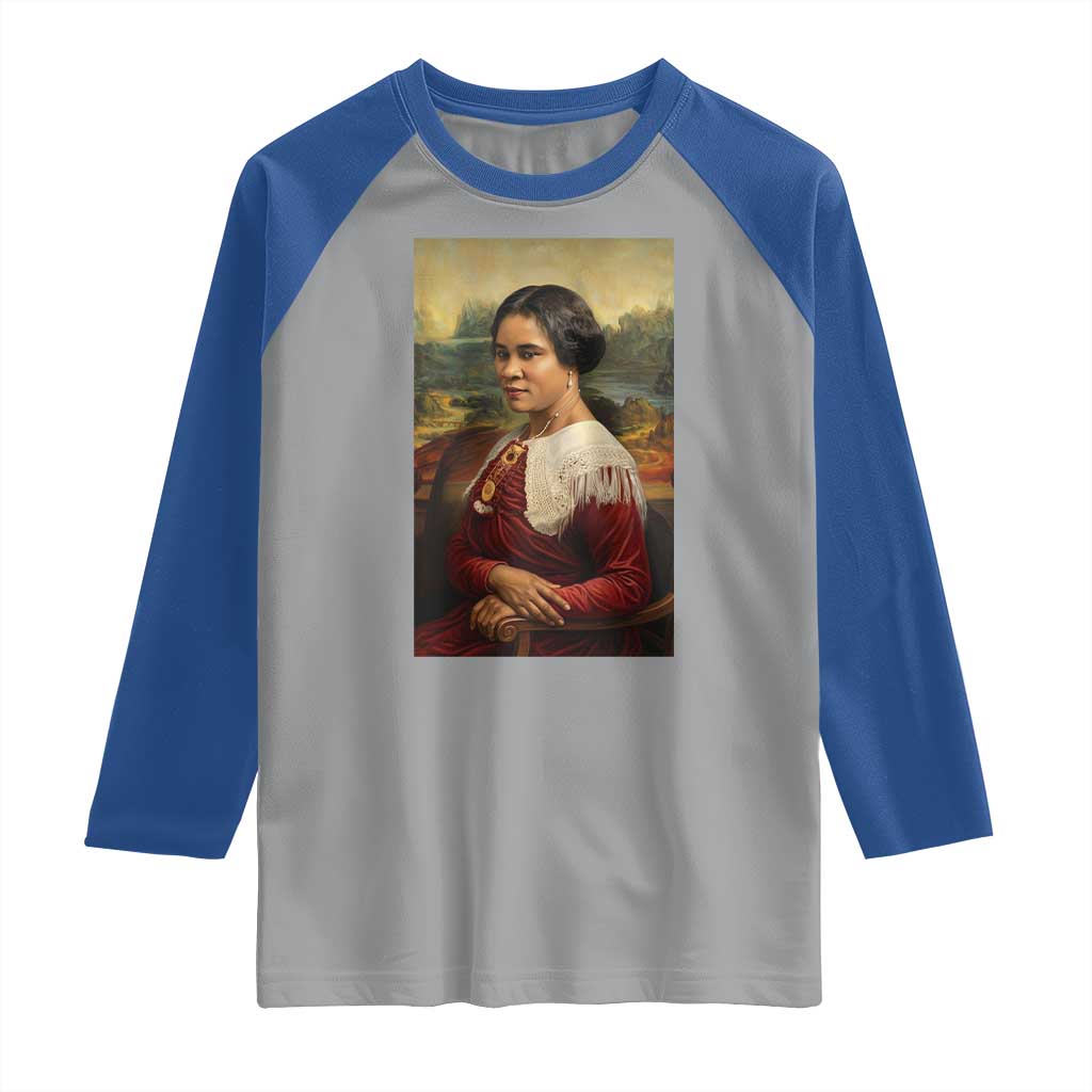 Madam CJ Walker Mona Lisa Raglan Shirt Black History Month Gift - Wonder Print Shop