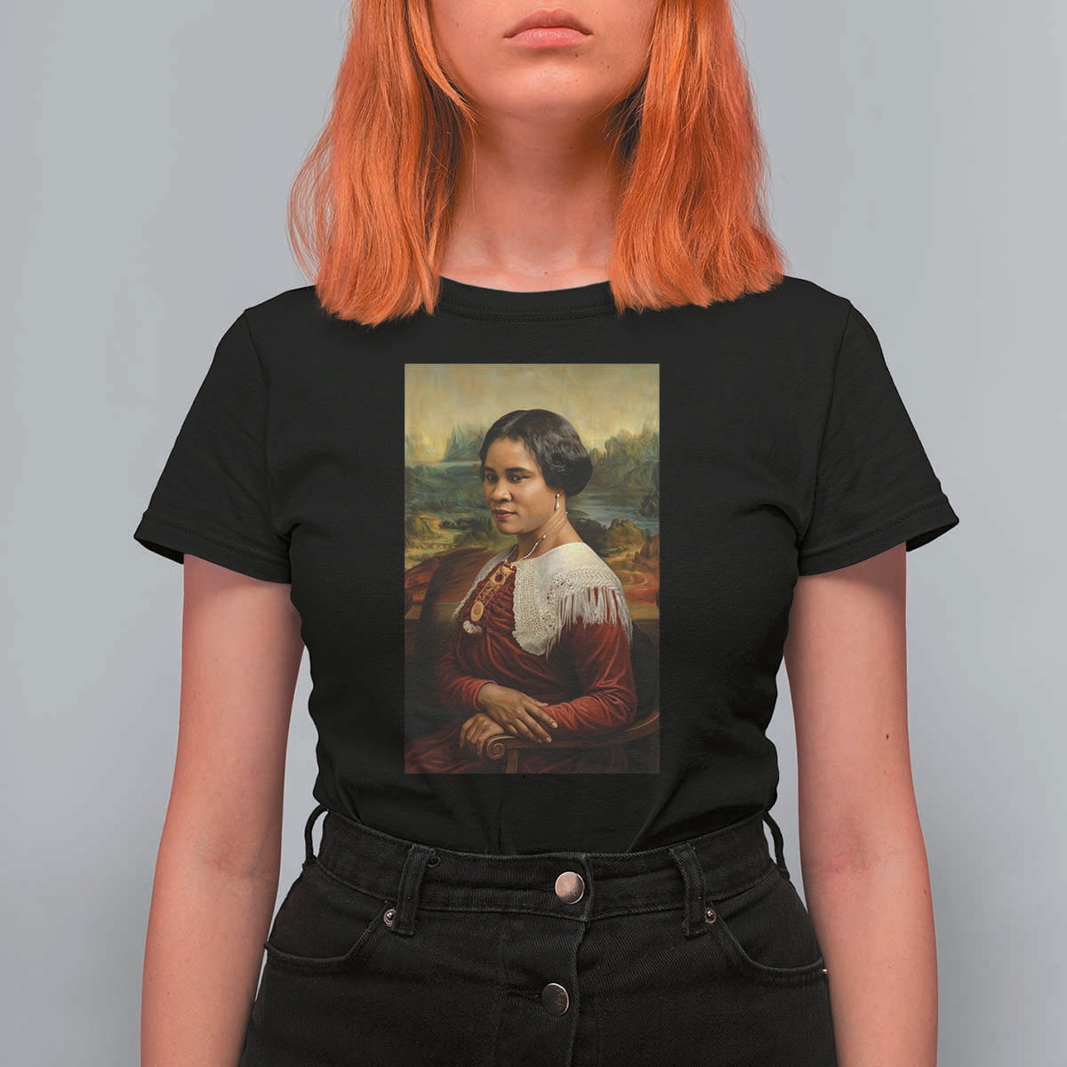 Madam CJ Walker Mona Lisa T Shirt For Women Black History Month Gift - Wonder Print Shop