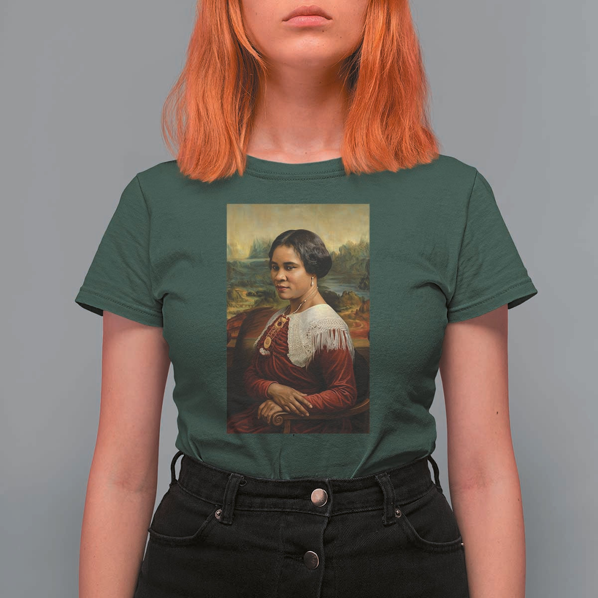 Madam CJ Walker Mona Lisa T Shirt For Women Black History Month Gift - Wonder Print Shop